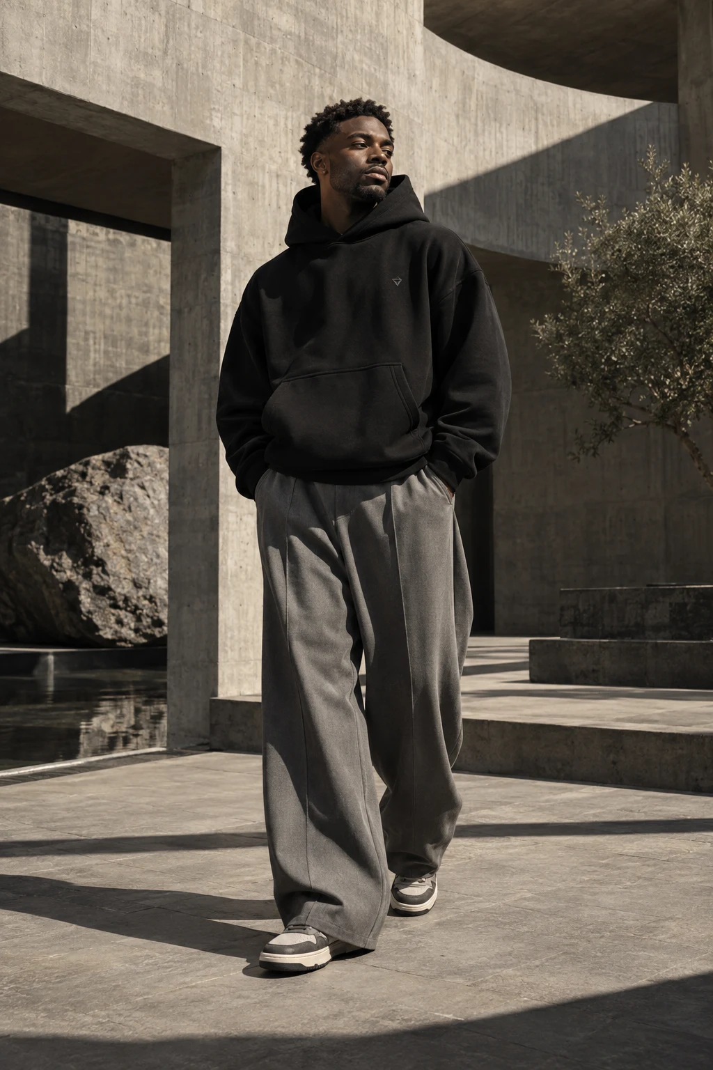 Model wearing the ACEIDO Core Heavyweight Hoodie